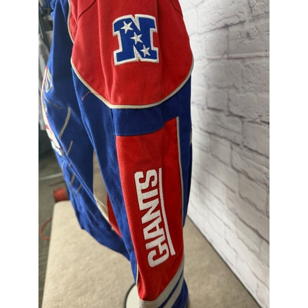 VTG Reebok NFL New York‎ Giants Blue Red Embroidered Bomber Jacket Mens 5XL NWOT - Picture 9 of 14